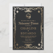 Gotische repetitie diner zwart goud kaart (Voorkant)