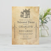 Gotische repetitie diner zwart zilver kaart (Staand voorkant)