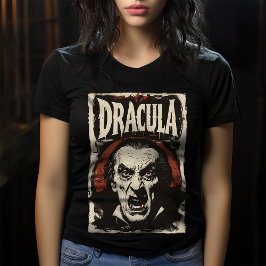 Gotische Retro Dracula Halloween Vampier T-shirt