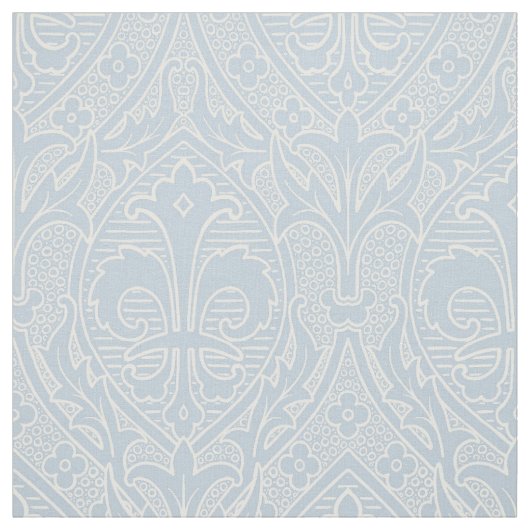 Gotische revival Fleur de Lys - Misty Blue Stof (Swatch)