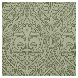 Gotische revival Fleur de Lys - Mossy Green Stof