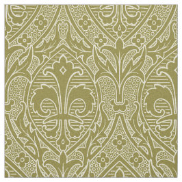 Gotische revival Fleur de Lys - Oud Goud Stof