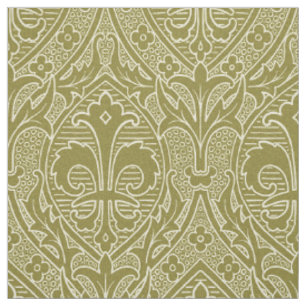 Gotische revival Fleur de Lys - Oud Goud Stof
