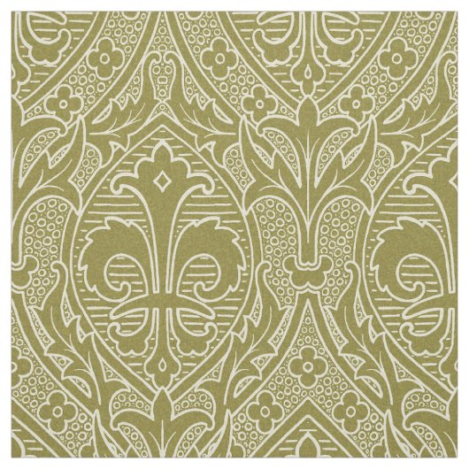 Gotische revival Fleur de Lys - Oud Goud Stof (Swatch)