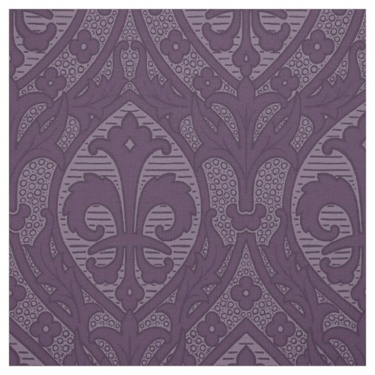 Gotische revival Fleur de Lys - Paarse Stof (Swatch)