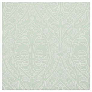 Gotische Revival Fleur de Lys - Tint van Absinthe Stof