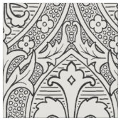 Gotische Revival Fleur de Lys - Zwart-wit Stof (Close Up)
