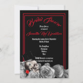 Gotische, rock- of biker-zwart en rode bruiloftsdo kaart (Voorkant)