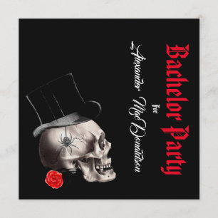 Gotische, rock- of biker zwarte vrijgezellenfeest kaart