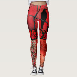 Gotische rode all-over-print Leggings