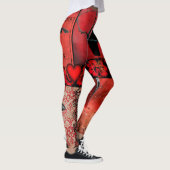 Gotische rode all-over-print Leggings (Rechts)