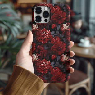 Gotische rode chrysanthemum donkere bloem iPhone 16 pro hoesje
