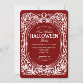 gotische rode Halloween-feestuitnodiging Kaart (Voorkant)