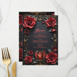 Gotische Rode Hart met Rozen – Donkere Romantiek Menu