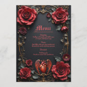 Gotische Rode Hart met Rozen – Donkere Romantiek Menu (Voorkant)