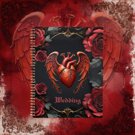 Gotische Rode Hart met Rozen – Donkere Romantiek Planner