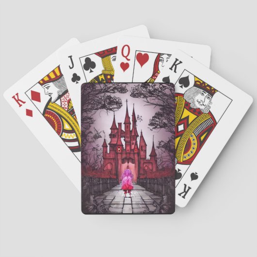 Gotische Rode Kasteel Pokerkaarten (Achterkant)