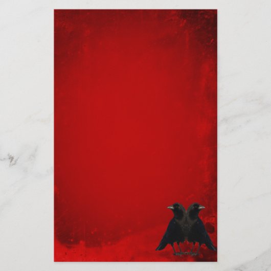 Gotische rode kraaien briefpapier (Voorkant)