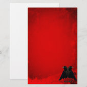 Gotische rode kraaien briefpapier (Voorkant / Achterkant)