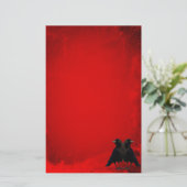 Gotische rode kraaien briefpapier (Staand voorkant)