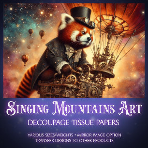  Gotische Rode Panda Dromerige Decoupage Tissuepapier