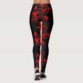 Gotische rode raven en doornen leggings (Achterkant)