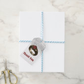 Gotische Rode Robijn Schedel Ring Spinnenweb Dank  Cadeaulabel (Met Touw)