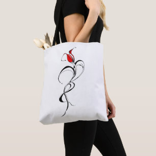 Gotische Rode Roos Dame Surreal Tribal Tattoo Kuns Tote Bag