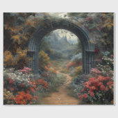 Gotische rode roos Vampirecore Dracula's Bloemenbo Cadeaupapier (Vlak)