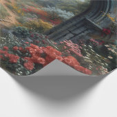 Gotische rode roos Vampirecore Dracula's Bloemenbo Cadeaupapier (Hoek)