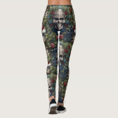 Gotische rode rozen Blauwe bloemen Ivy Keltische s Leggings (Achterkant)
