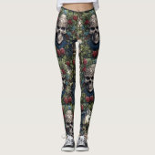 Gotische rode rozen Blauwe bloemen Ivy Keltische s Leggings (Voorkant)