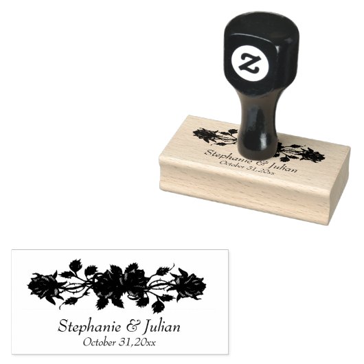 Gotische rode rozen bruiloft rubberstempel (Gestempeld)