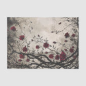 Gotische rode rozen en doornen tissuepapier (Voorkant)