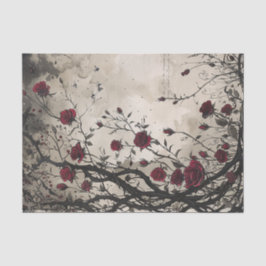 Gotische rode rozen en doornen tissuepapier