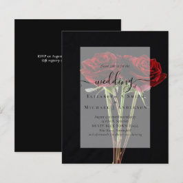 Gotische rode rozen gotisch huwelijksuitnodiging