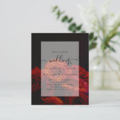 Gotische rode rozen gotische trouw uitnodiging (Staand voorkant)