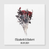 Gotische rode rozen skelet bruiloft (Voorkant)