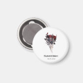 Gotische rode rozen skelet bruiloft magneet (Voorkant / Achterkant)