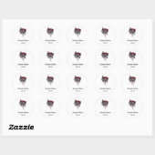 Gotische rode rozen skelet bruiloft ronde sticker (Vel)