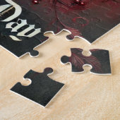Gotische rode rozen Valentijnsdag Legpuzzel (Zijkant)