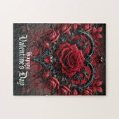 Gotische rode rozen Valentijnsdag Legpuzzel (Horizontaal)