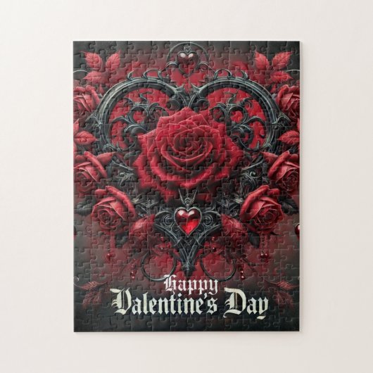 Gotische rode rozen Valentijnsdag Legpuzzel (Verticaal)