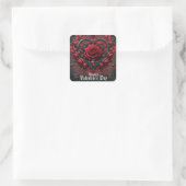 Gotische rode rozen Valentijnsdag Vierkante Sticker (Tas)