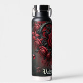 Gotische rode rozen Valentijnsdag Waterfles (Voorkant)