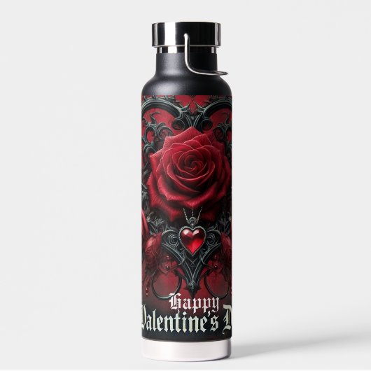 Gotische rode rozen Valentijnsdag Waterfles (Links)