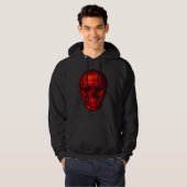 Gotische rode schedel hoodie (Voorkant volledig)