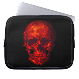 Gotische rode schedel laptop sleeve
