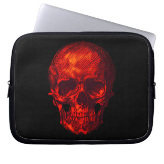 Gotische rode schedel laptop sleeve