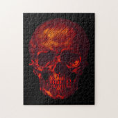 Gotische rode schedel legpuzzel (Verticaal)